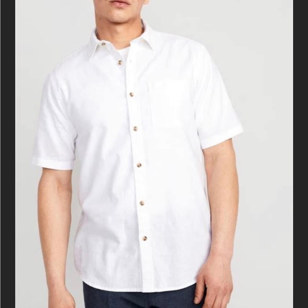 Regular-Fit Everyday Non-Stretch Linen-Blend Shirt for Men